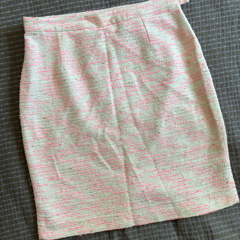 Lilly Pulitzer Sparkle Pink Lurex Boucle Gerbera Pencil Skirt 10